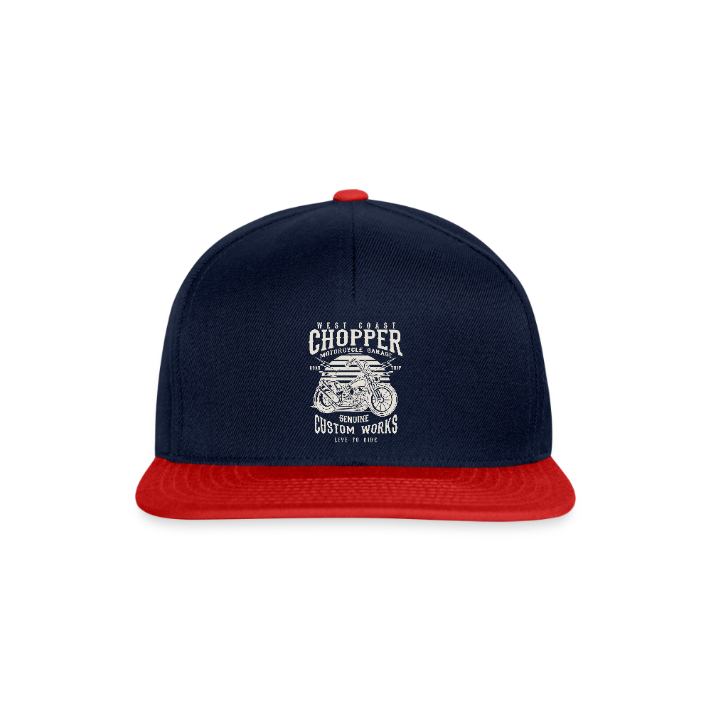 Snapback cap - navy/rood