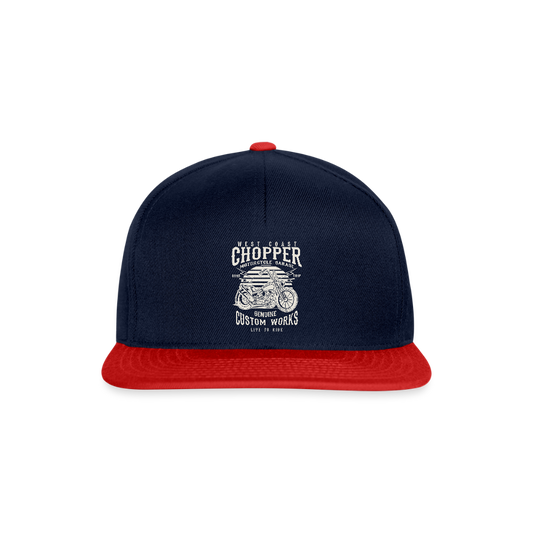 Snapback cap - navy/rood