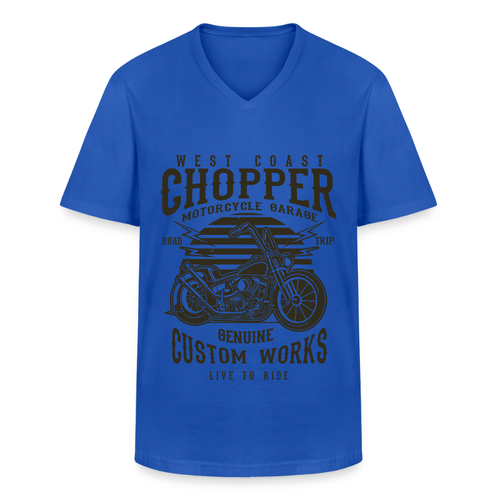 Klassiek mannen T-shirt met V-hals - koningsblauw
