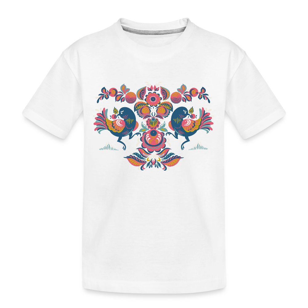 Teenager premium biologisch T-shirt - wit