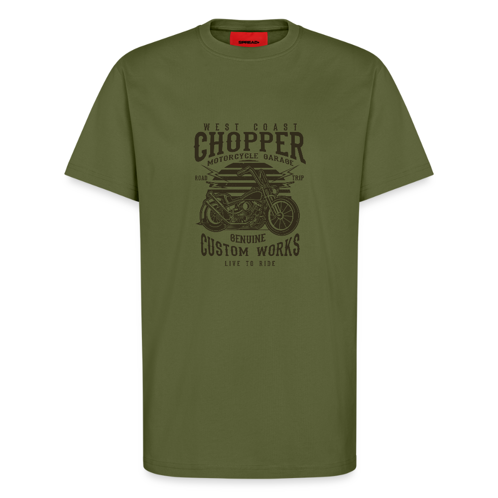 Organic relaxed T-shirt made in EU - MOSS GREEN