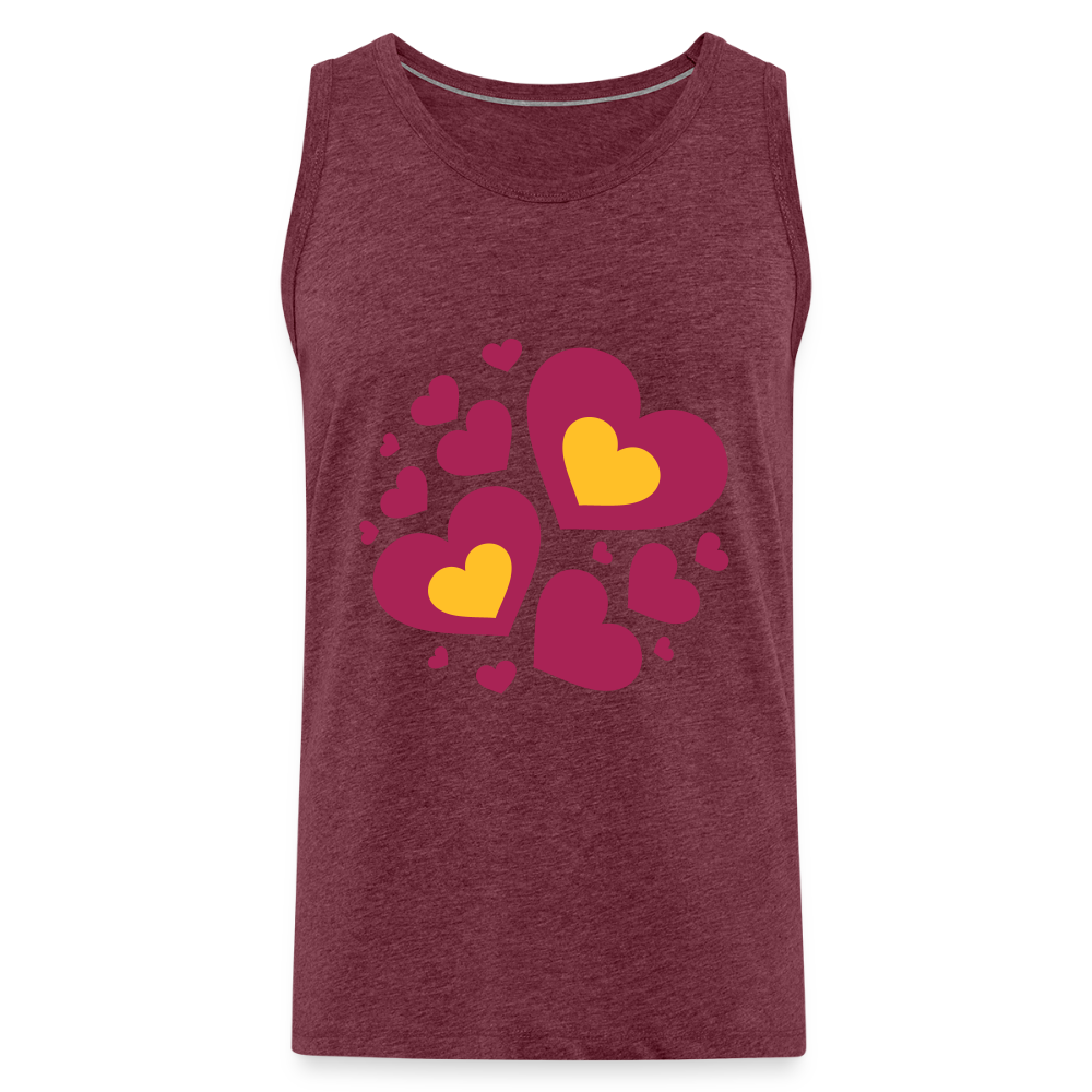 Mannen Premium tank top - bordeaux gemêleerd