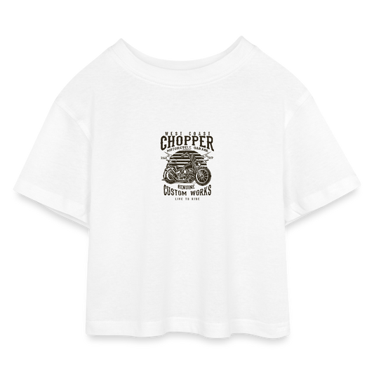 Kinderen cropped jersey T-shirt - wit