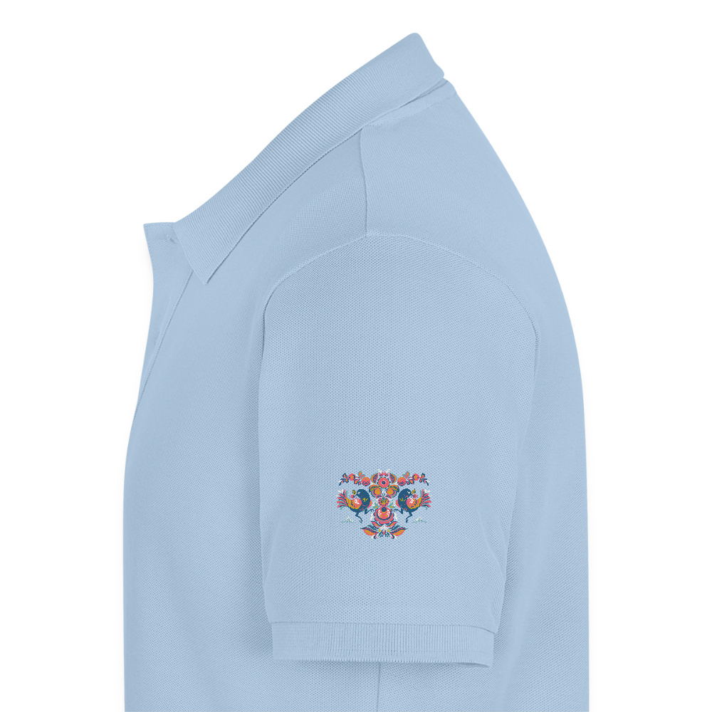 Mannen Premium Bio Poloshirt - lichtblauw