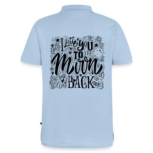 Mannen Premium Bio Poloshirt - lichtblauw