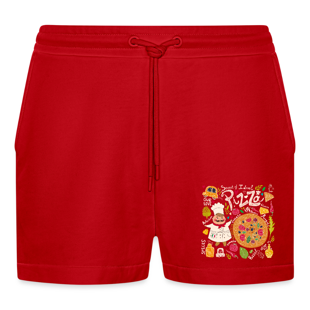 Organic relaxed cropped shorts made in EU - rood