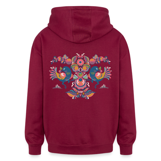 Oversized uniseks hoodie - bourgognerood