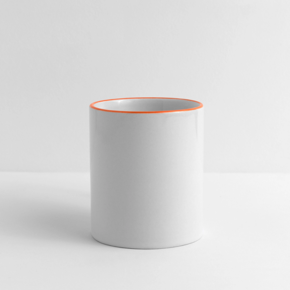 Mok tweekleurig - wit/oranje