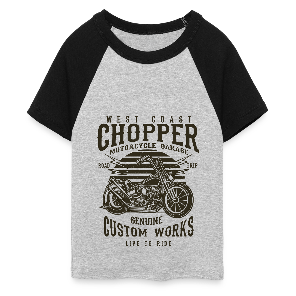 Vrouwen cropped Baby Tee - grijs gemêleerd/zwart