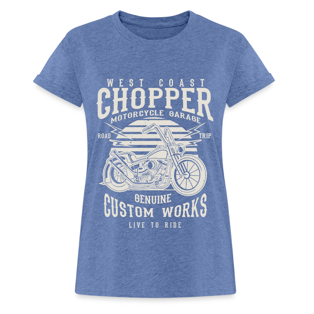 Vrouwen oversize T-shirt - denim gemêleerd