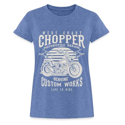 Vrouwen oversize T-shirt - denim gemêleerd