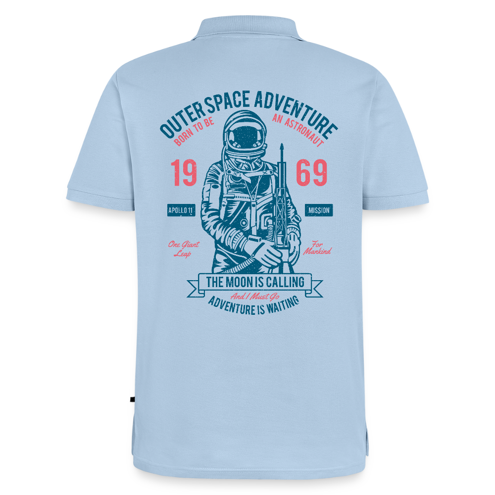 Mannen Premium Bio Poloshirt - lichtblauw