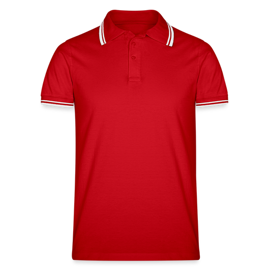Mannen tipped poloshirt - rood/wit