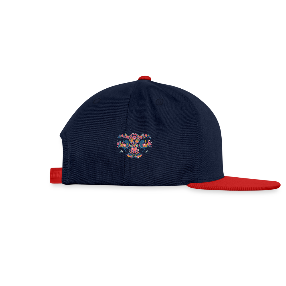 Snapback cap - navy/rood