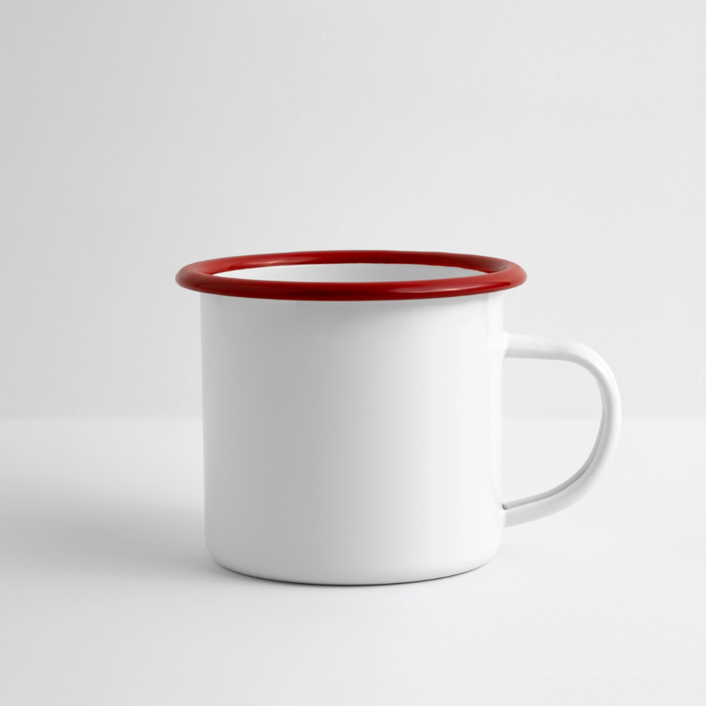 Emaillen panoramamok - wit/rood