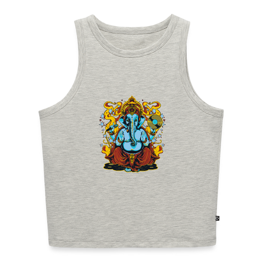 Vrouwen cropped tanktop - grijs gemêleerd