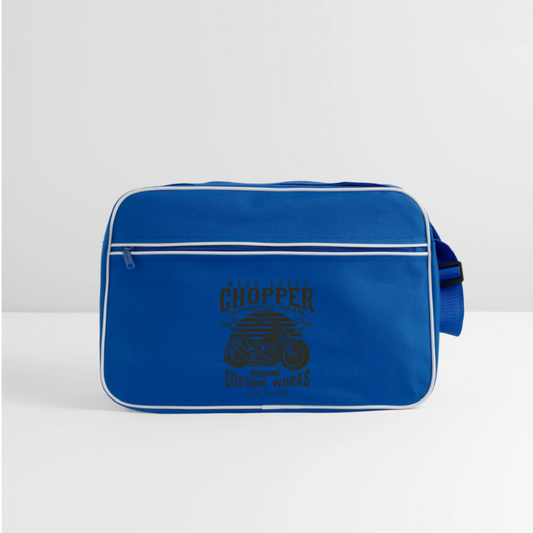 Retro-tas - blauw/wit