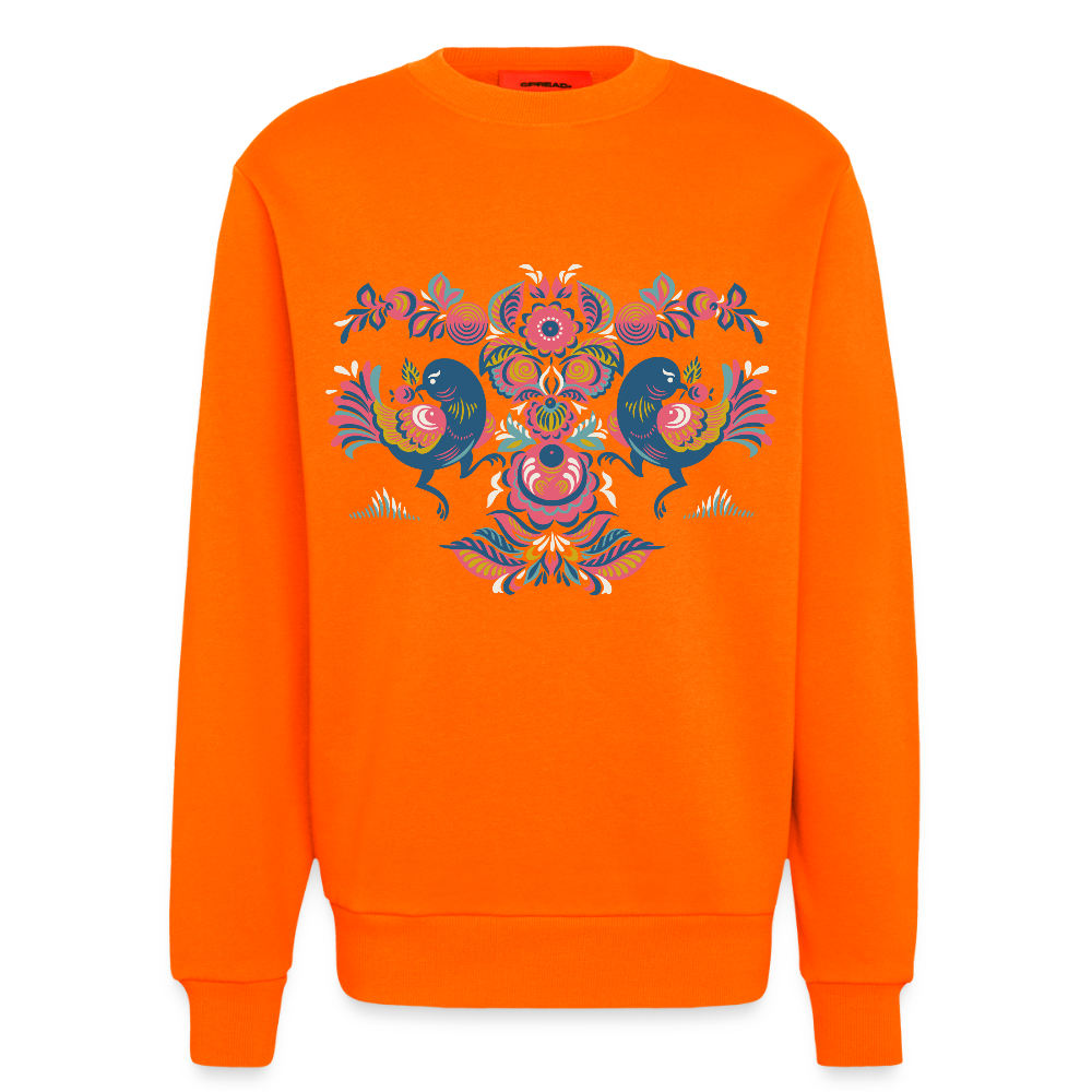 Organic relaxed crewneck made in EU - SUNSET ORANGE