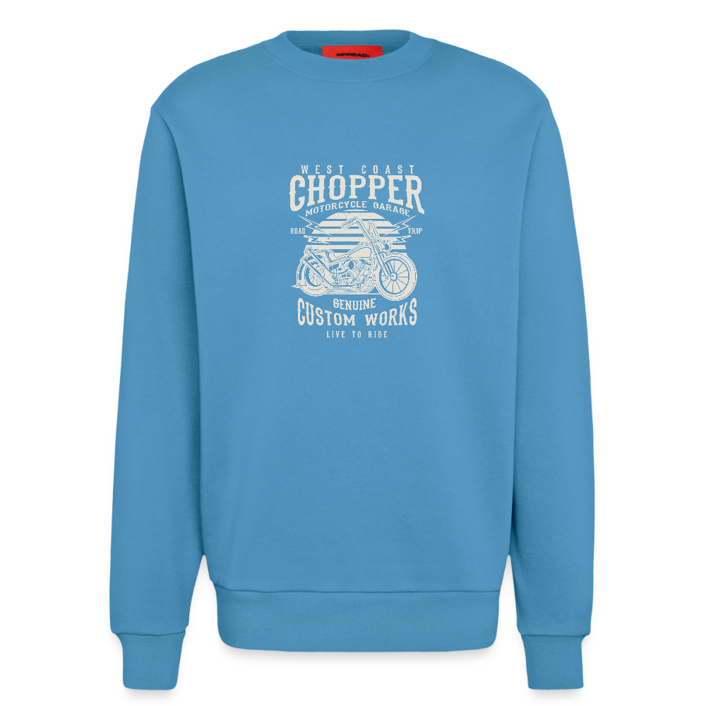 Organic relaxed crewneck made in EU -  Sol Blue