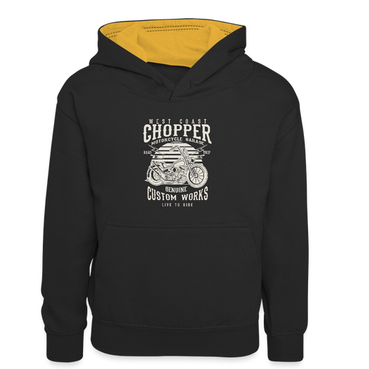 Teenager contrast-hoodie/kinderen contrast-hoodie - zwart/goud