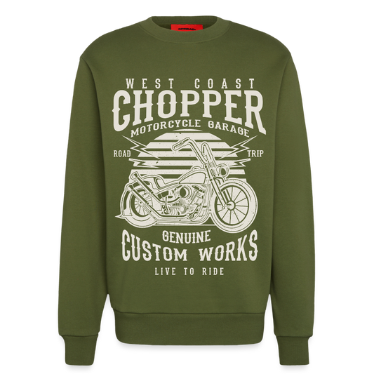 Organic relaxed crewneck made in EU - MOSS GREEN