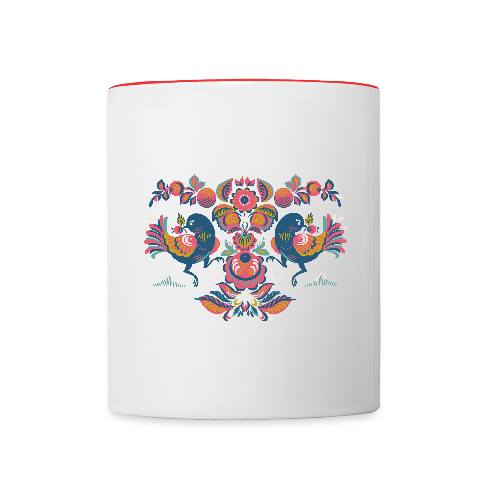 Mok tweekleurig - wit/rood