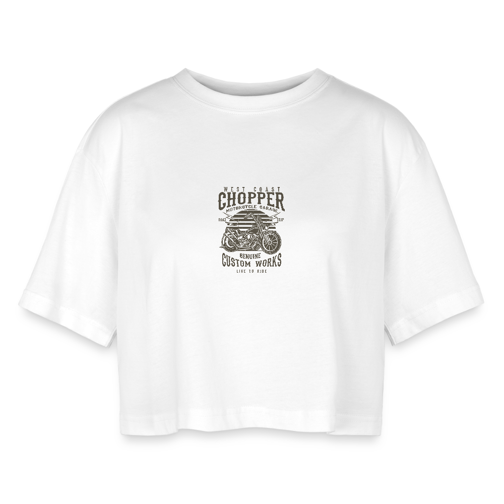 Vrouwen oversized cropped T-shirt - wit
