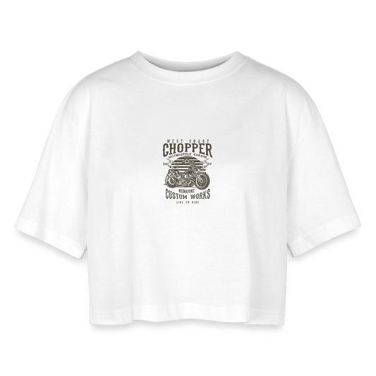 Vrouwen oversized cropped T-shirt - wit