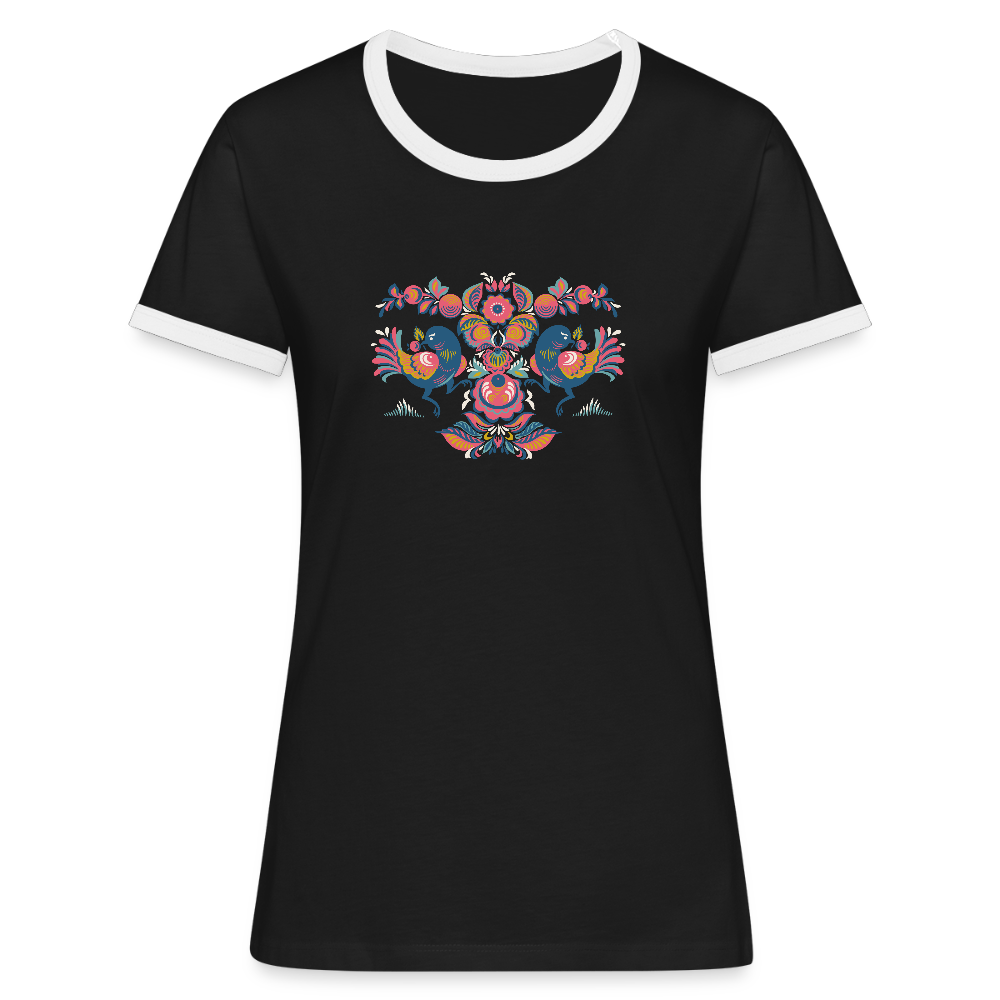 Vrouwen contrastshirt - zwart/wit