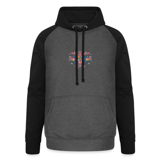 Unisex baseball hoodie - grafietgrijs/zwart