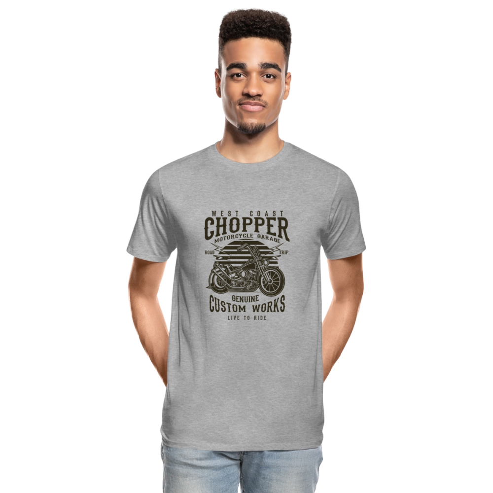 Mannen premium biologisch T-shirt - grijs gemêleerd