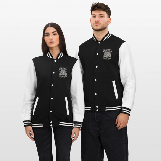 College sweatjacket - zwart/wit