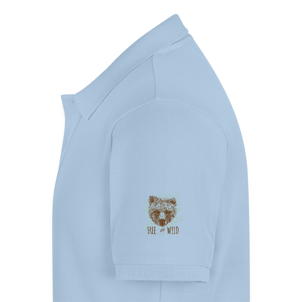 Mannen Premium Bio Poloshirt - lichtblauw