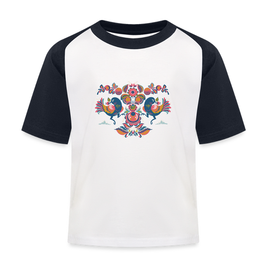 Kinderen baseball T-shirt - wit/navy