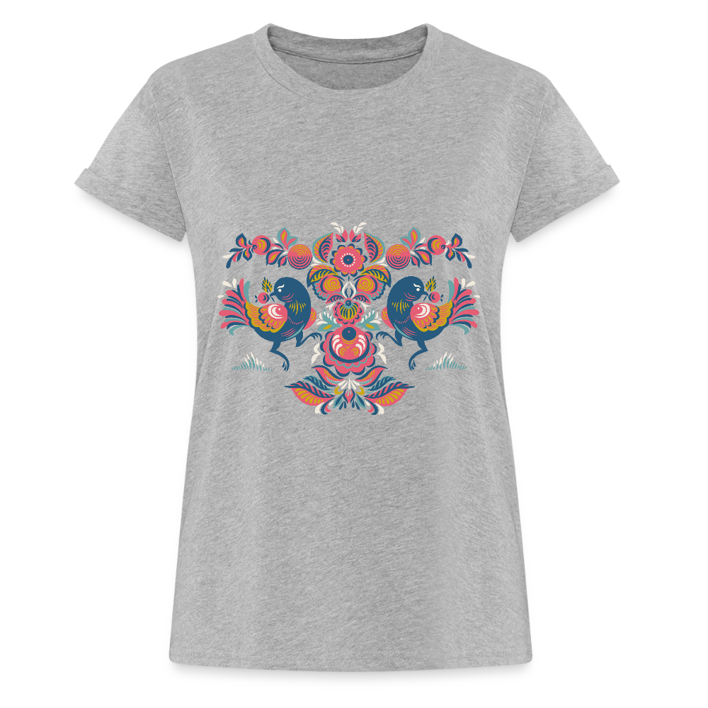 Vrouwen oversize T-shirt - grijs gemêleerd