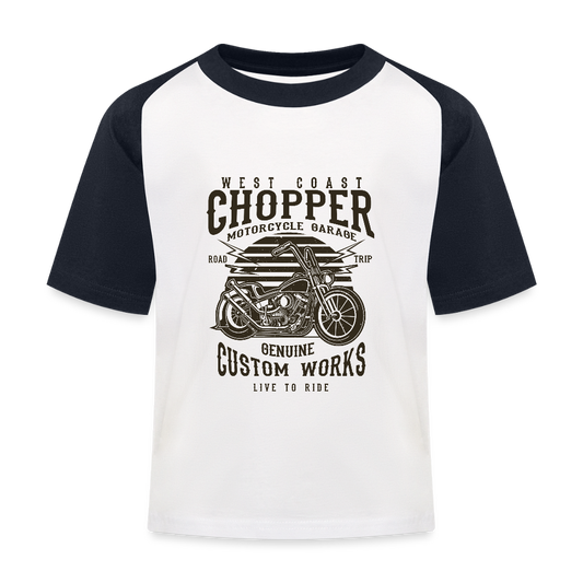 Kinderen baseball T-shirt - wit/navy