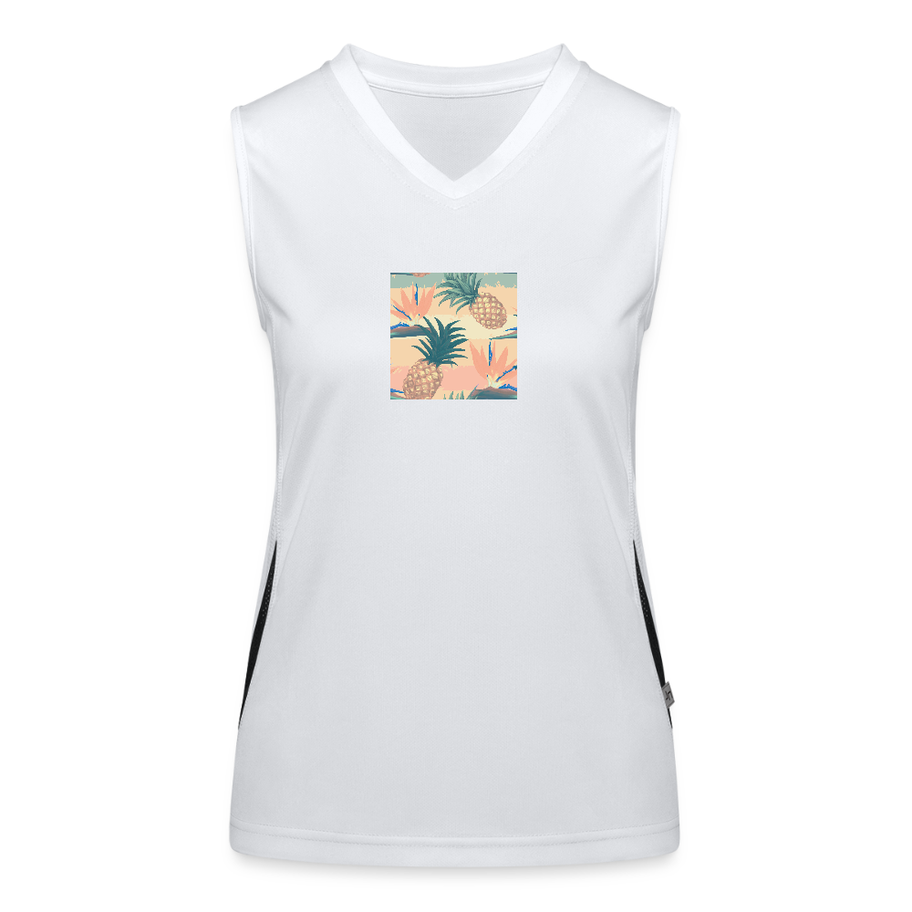 Functionele contrasterende tanktop voor vrouwen - wit/zwart