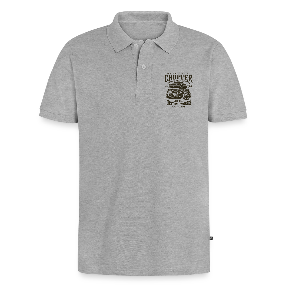 Mannen Premium Bio Poloshirt - grijs gemêleerd