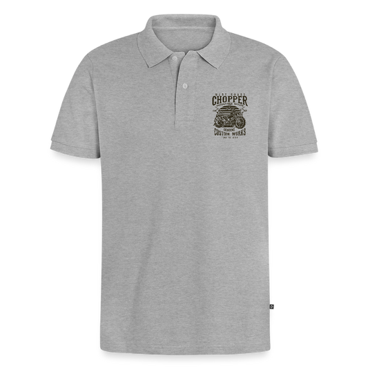 Mannen Premium Bio Poloshirt - grijs gemêleerd
