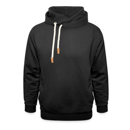 Unisex sjaalkraag hoodie - zwart