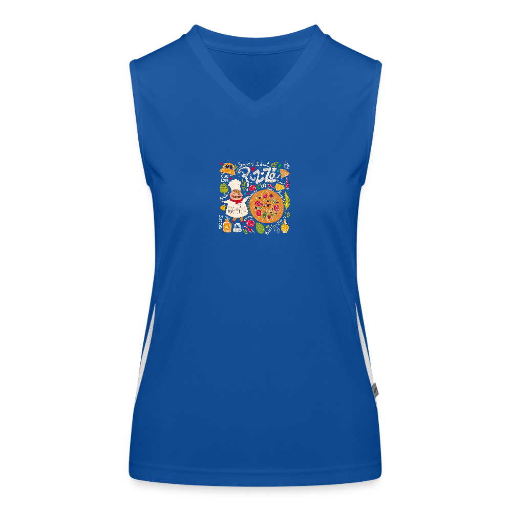 Functionele contrasterende tanktop voor vrouwen - royal/wit