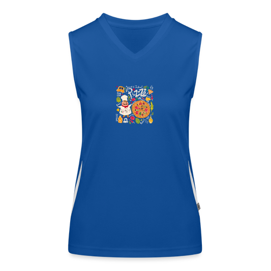 Functionele contrasterende tanktop voor vrouwen - royal/wit