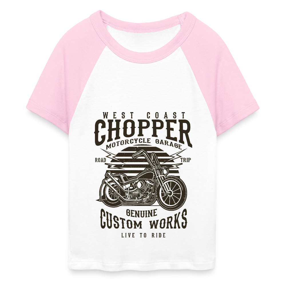 Vrouwen cropped Baby Tee - wit/roze