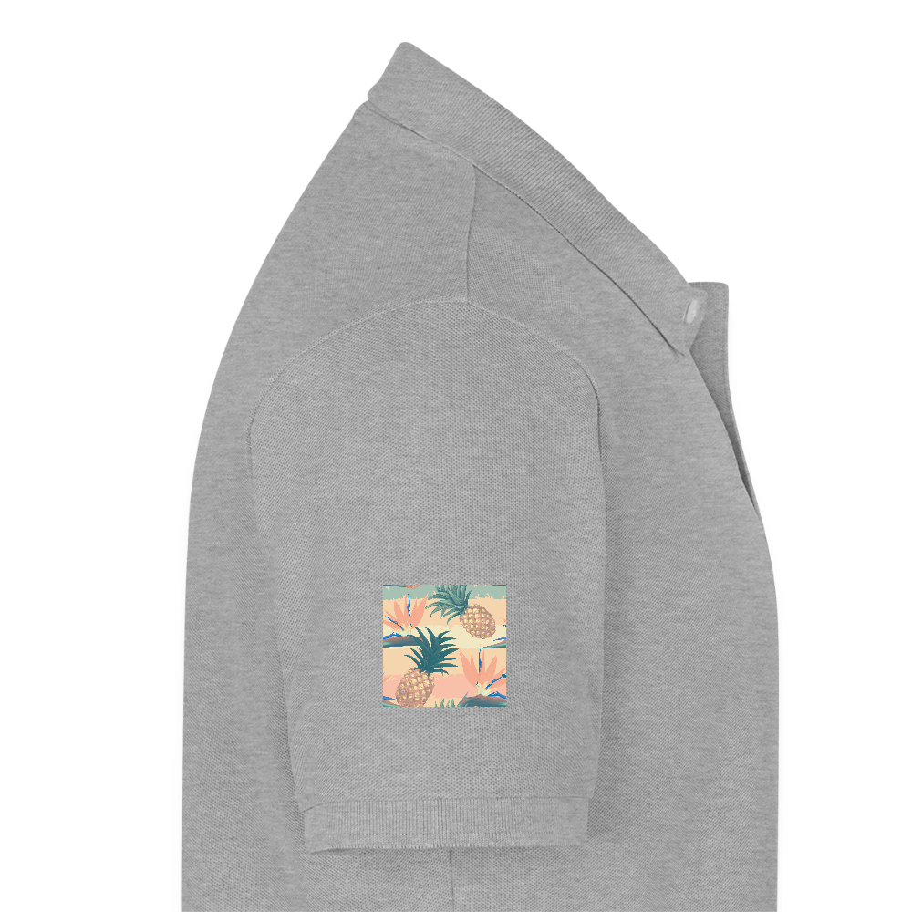 Mannen Premium Bio Poloshirt - grijs gemêleerd