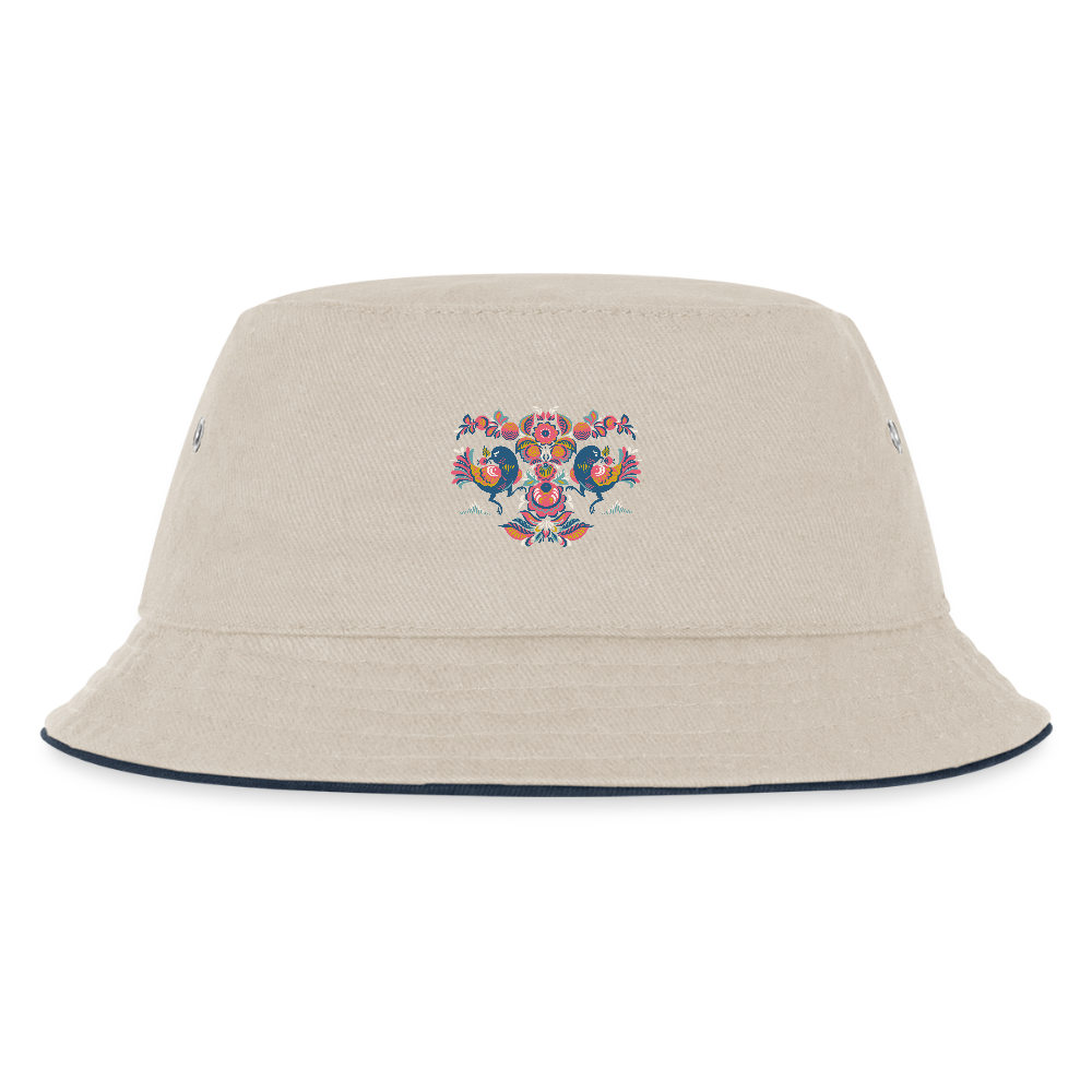 Kinder bucket hat - natuur/navy