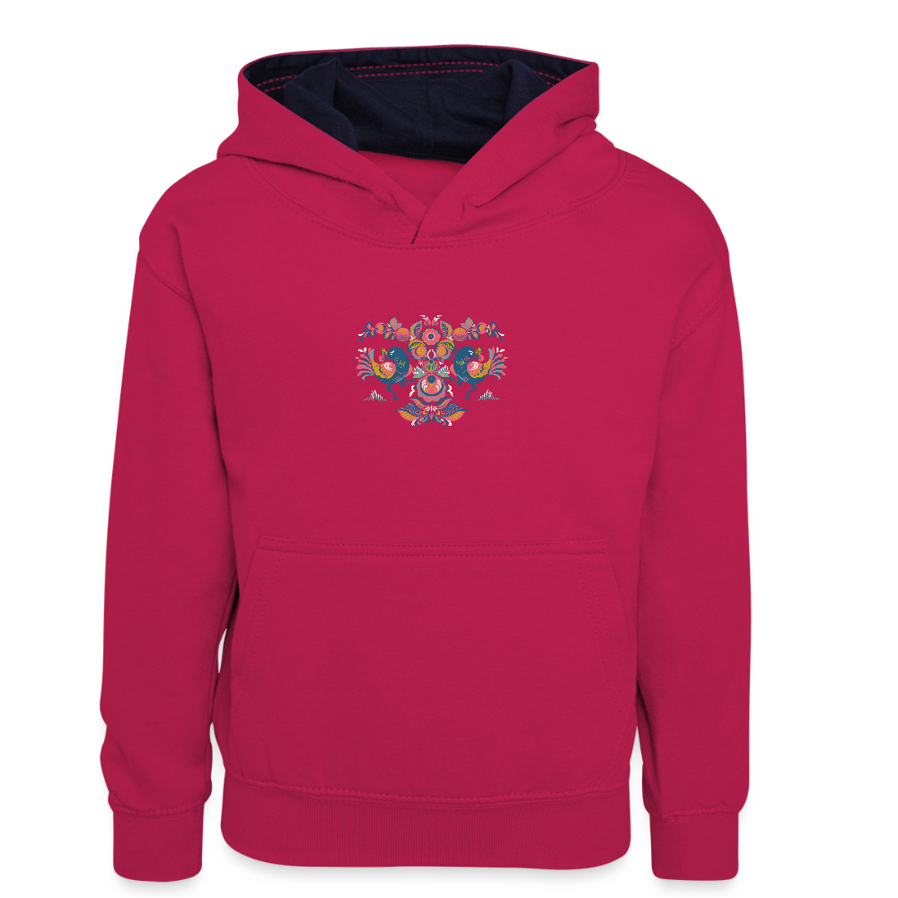 Teenager contrast-hoodie/kinderen contrast-hoodie - roze/navy