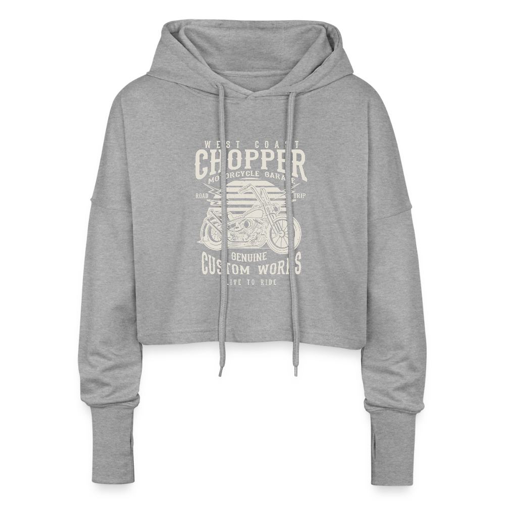 Cropped vrouwen hoodie - grijs gemêleerd