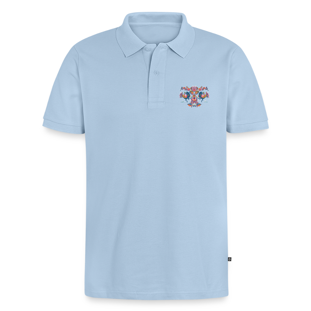 Mannen Premium Bio Poloshirt - lichtblauw