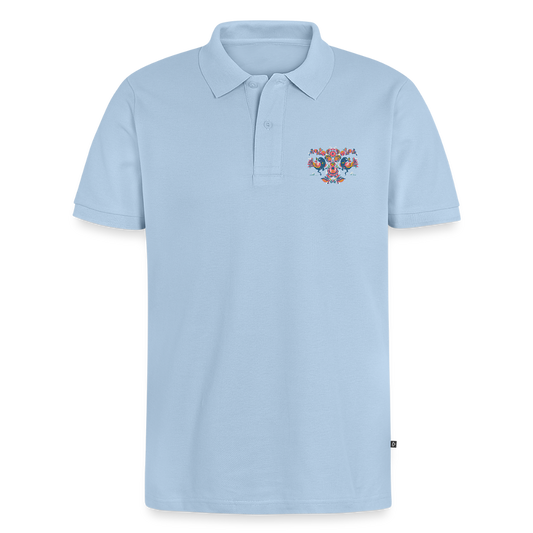 Mannen Premium Bio Poloshirt - lichtblauw