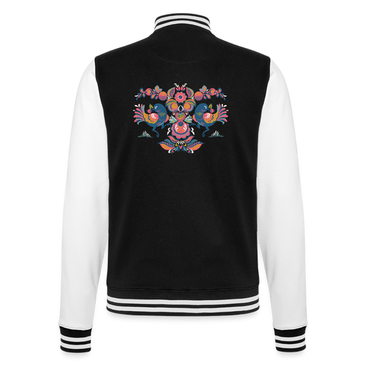 College sweatjacket - zwart/wit